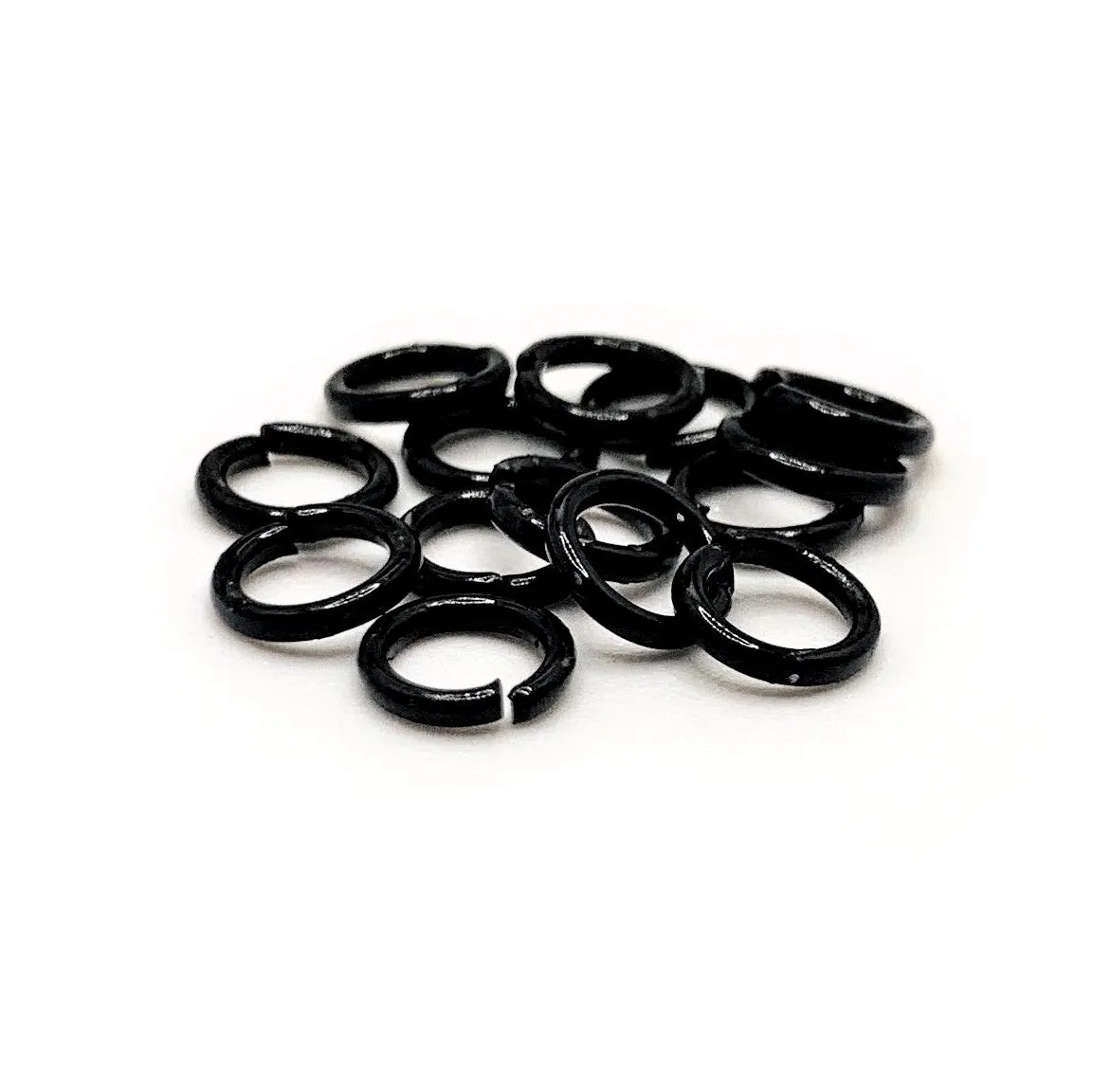 100, 500 or 1,000 Pieces: 6 mm Black Open Jump Rings, 18g