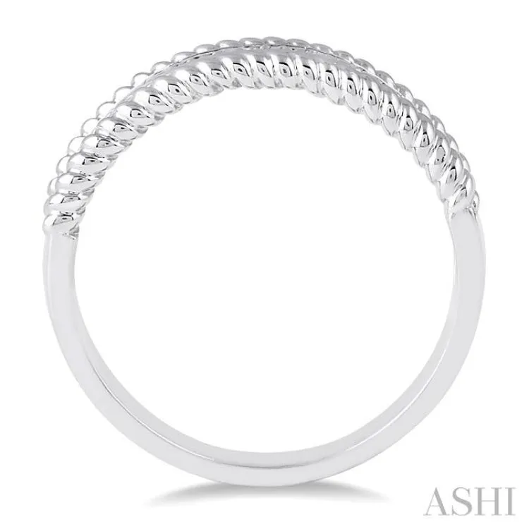 1/20 Ctw Round Cut Diamond Rope Ring in Sterling Silver