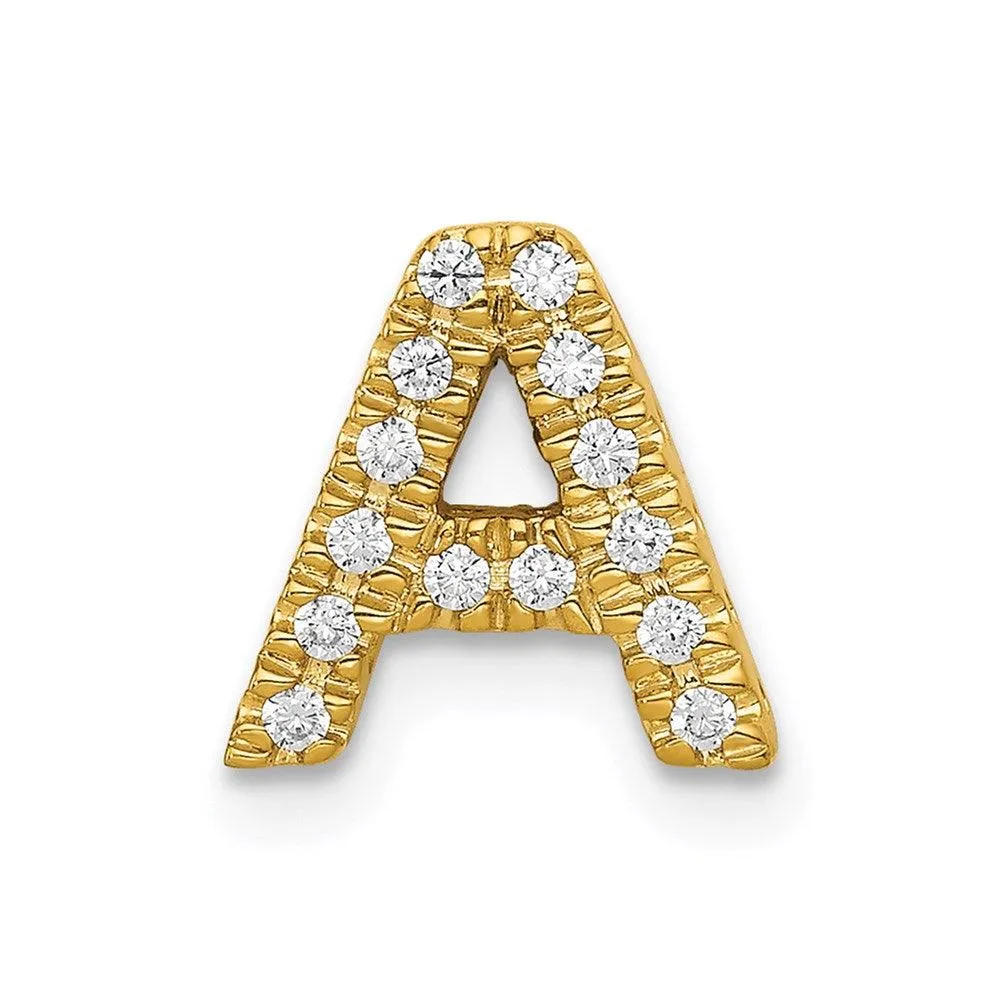 14k Diamond Initial A Charm