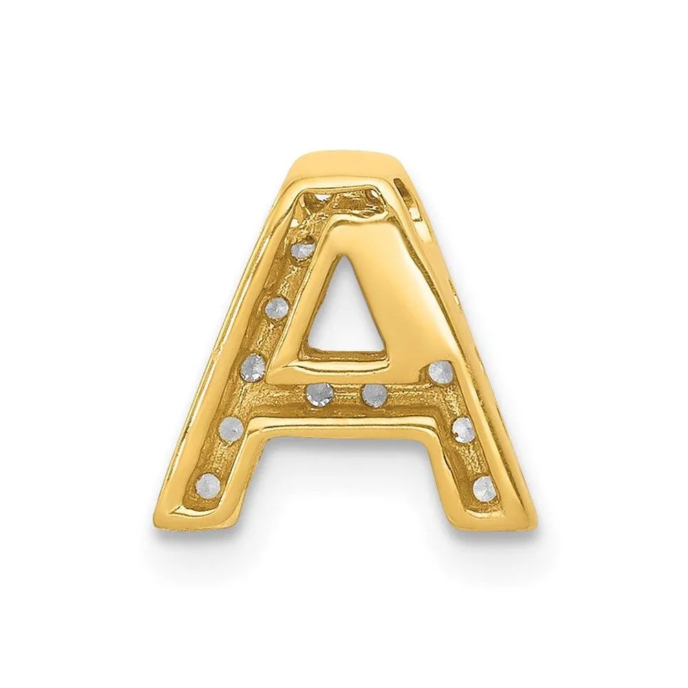 14k Diamond Initial A Charm