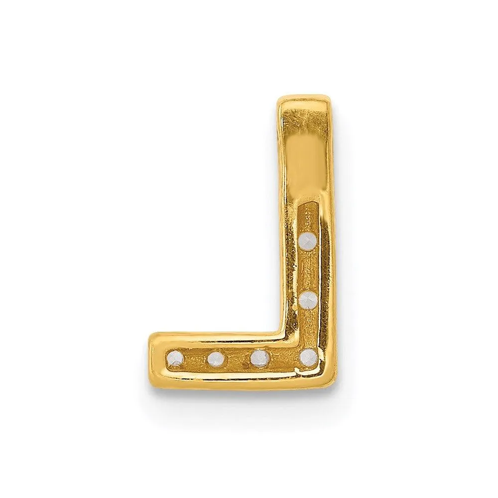 14k Diamond Initial L Charm