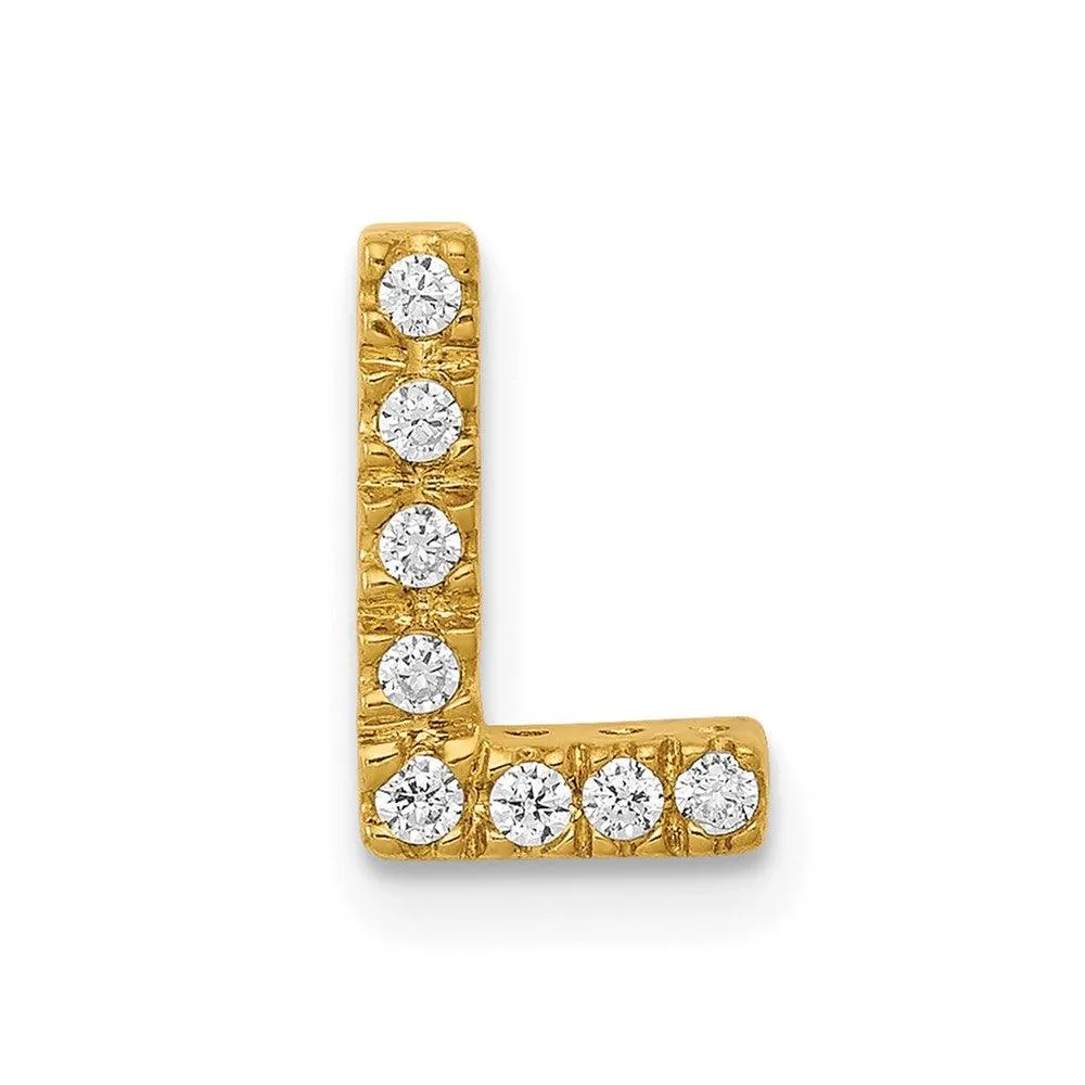 14k Diamond Initial L Charm