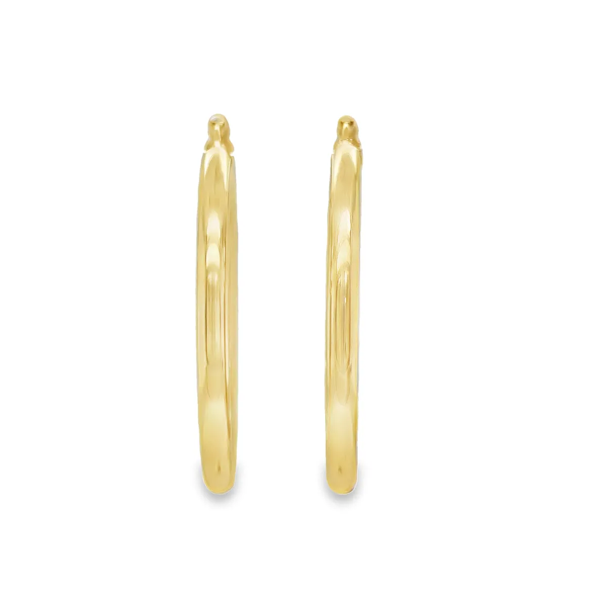 14k Italian Yellow Gold Hoop Earrings 4.00 mm