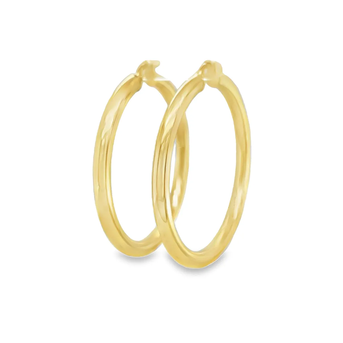 14k Italian Yellow Gold Hoop Earrings 4.00 mm