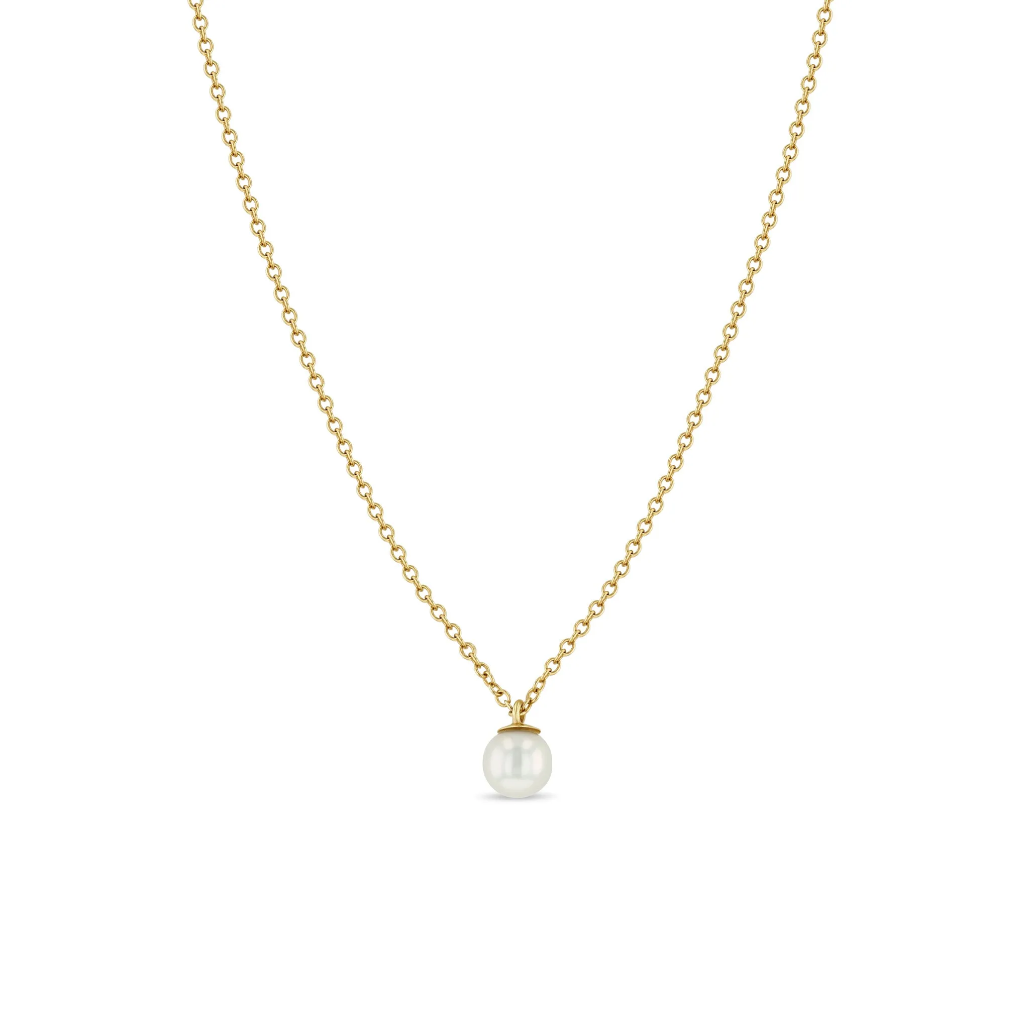 14k Small Pearl Pendant Necklace