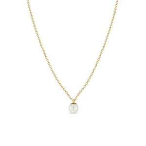 14k Small Pearl Pendant Necklace