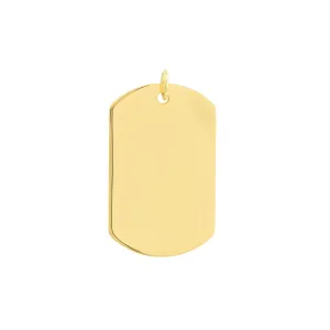 14k Yellow Gold Dog Tag