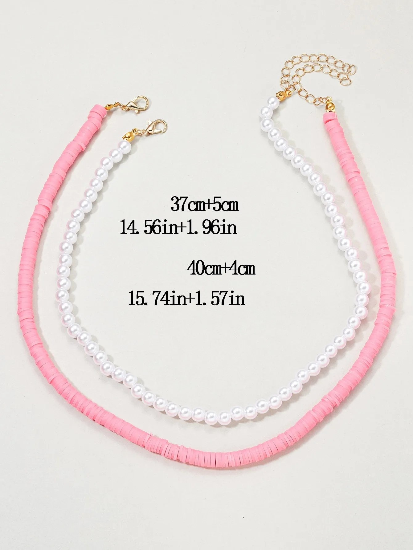 2pcs Pink Beaded Necklace for Women Girls Accessories Jewelry Gifts Gift for Her