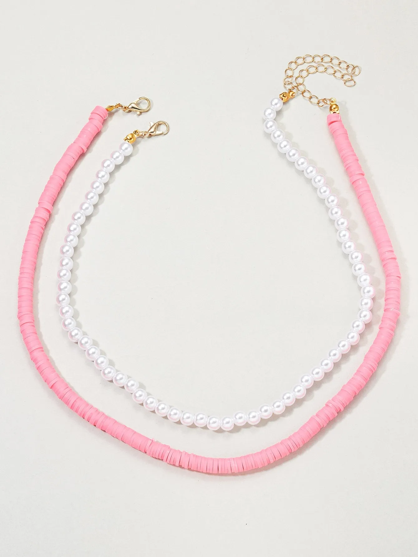 2pcs Pink Beaded Necklace for Women Girls Accessories Jewelry Gifts Gift for Her