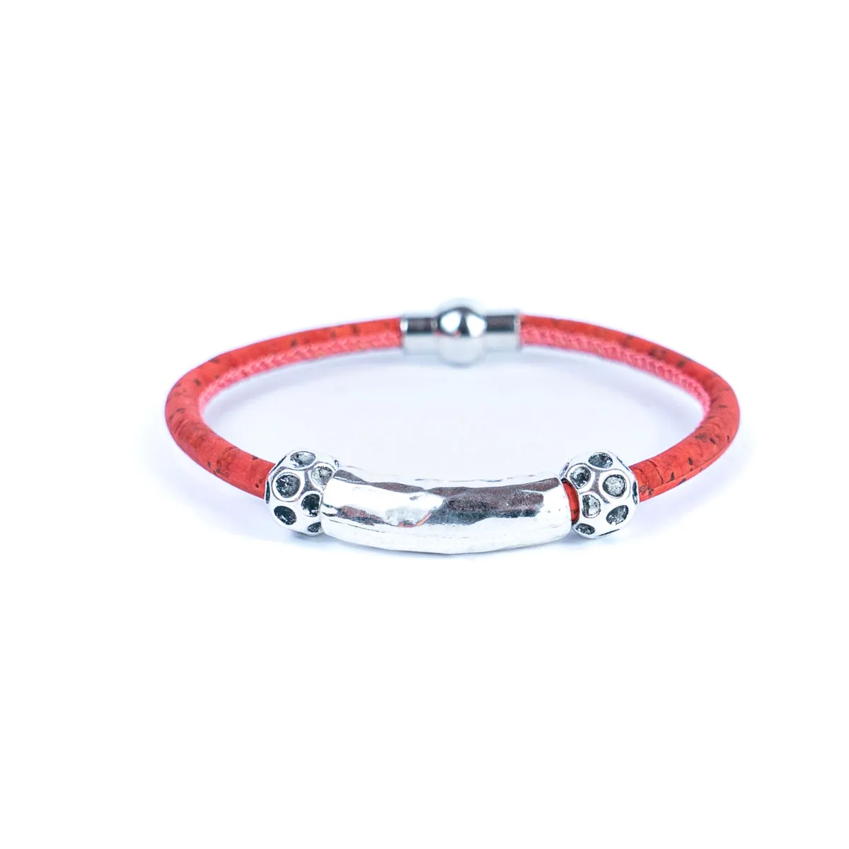 5mm round cork wire and alloy fittings tube handmade unisex fashion bracelet DBR-004-MIX-5