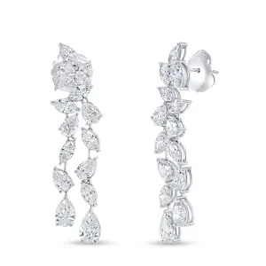 8.23ctw Pear and Marquise Diamond Drop Dangle Earrings