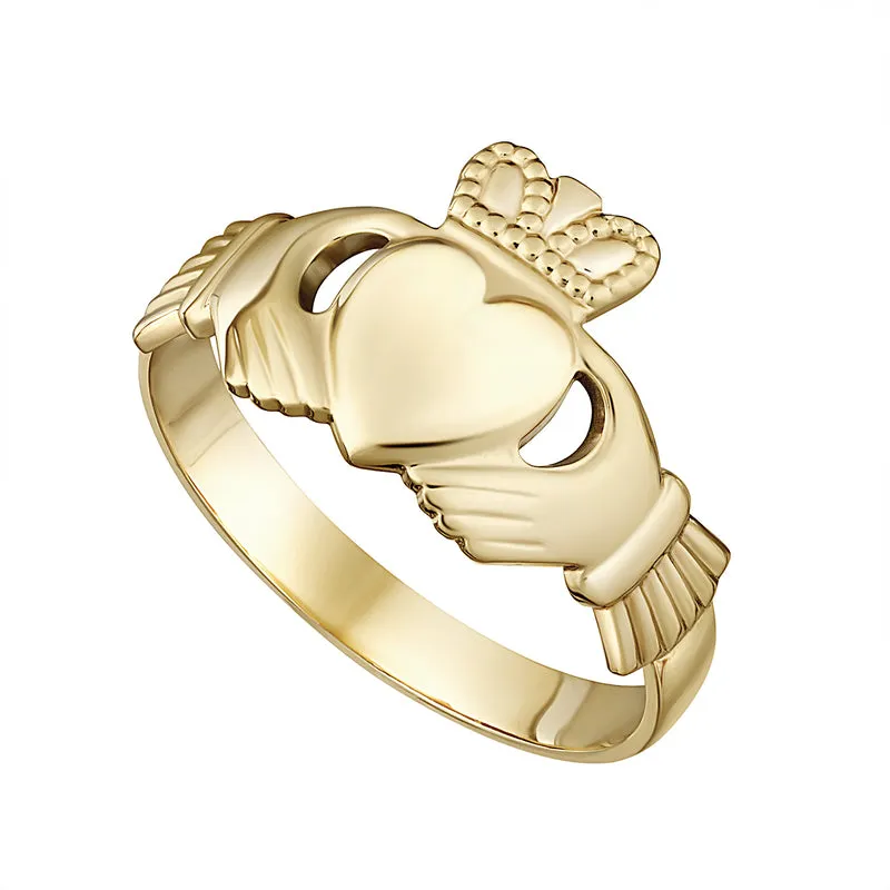 9K Gold Gents Claddagh Ring