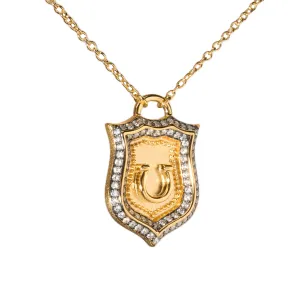 AMMANII Horseshoe Lucky Charm Necklace Vermeil Gold