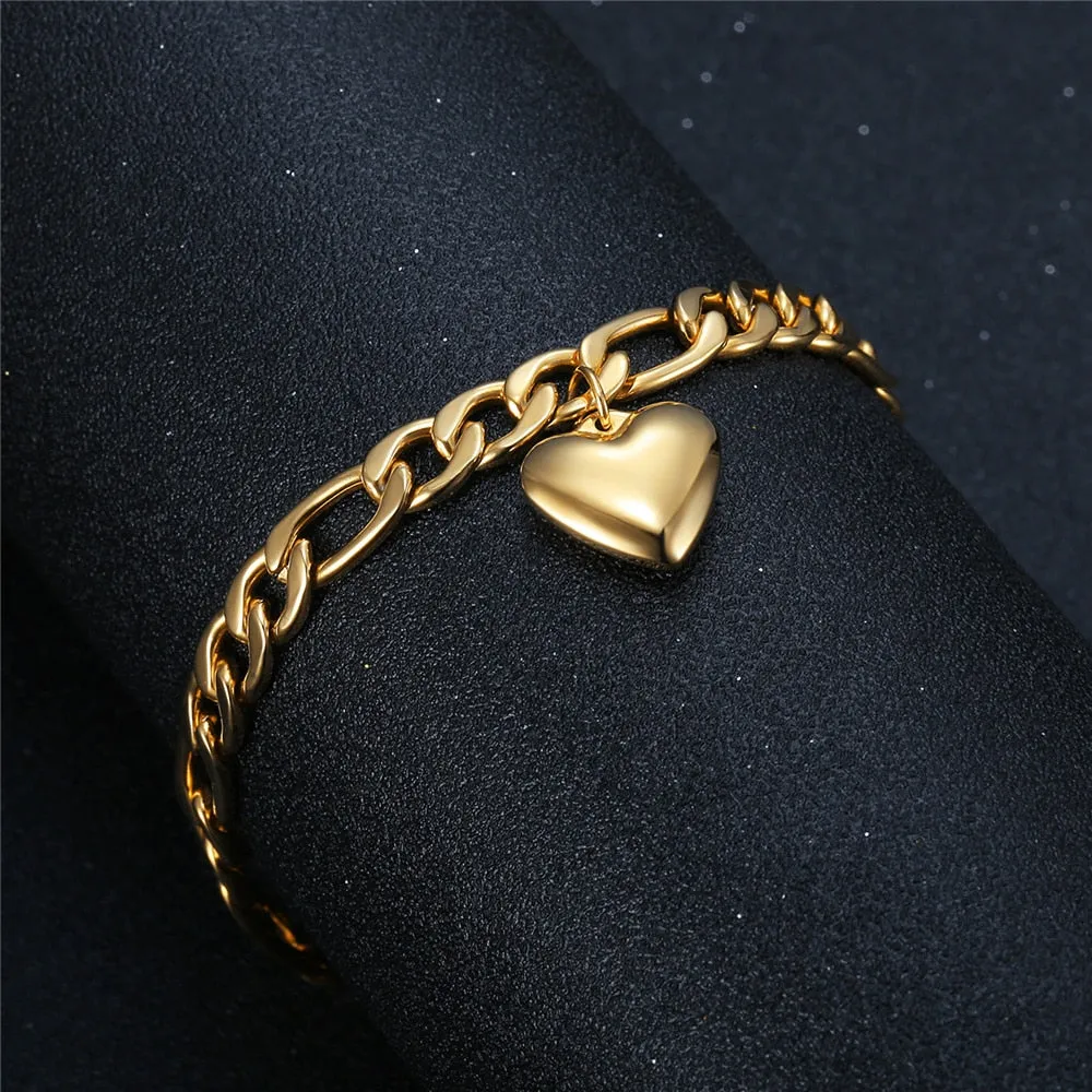 Anklet For Women Gold Color Stainless Steel Cuban Link Anklet