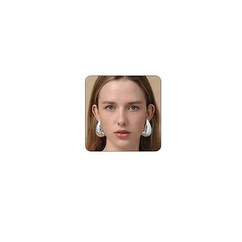 Apsvo Earring Dupes Chunky Gold Hoop Earrings for Women, Tear Drop Dangle Earrings, Teardrop Lightweight Water Drop Earrings for Women Girls Fashion Trendy Hypoallergenic Jewelry