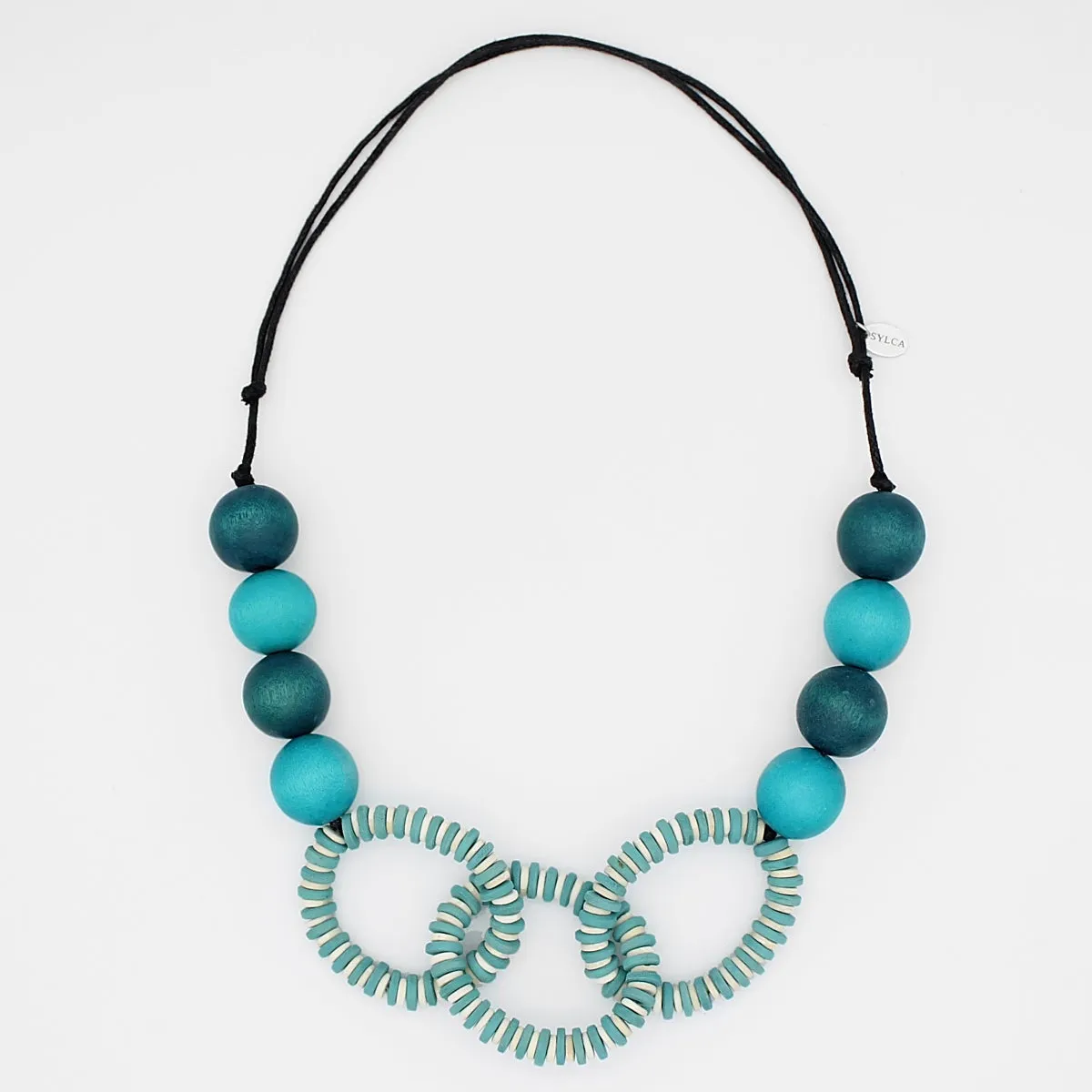 Aqua beaded Link Necklace