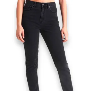 Black High Rise Straight Leg Jeans