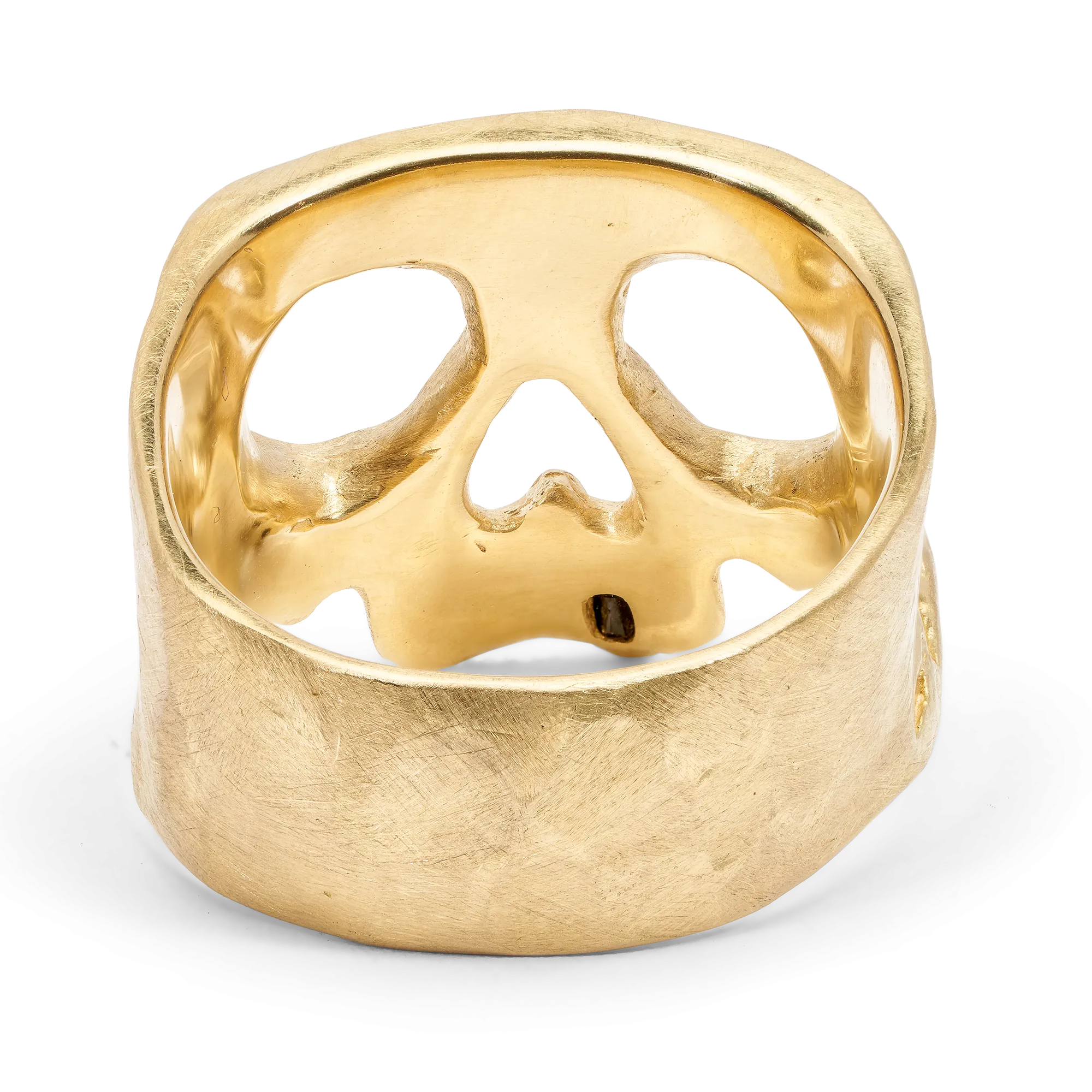 Black Snaggletooth Skull Ring - Made to Order