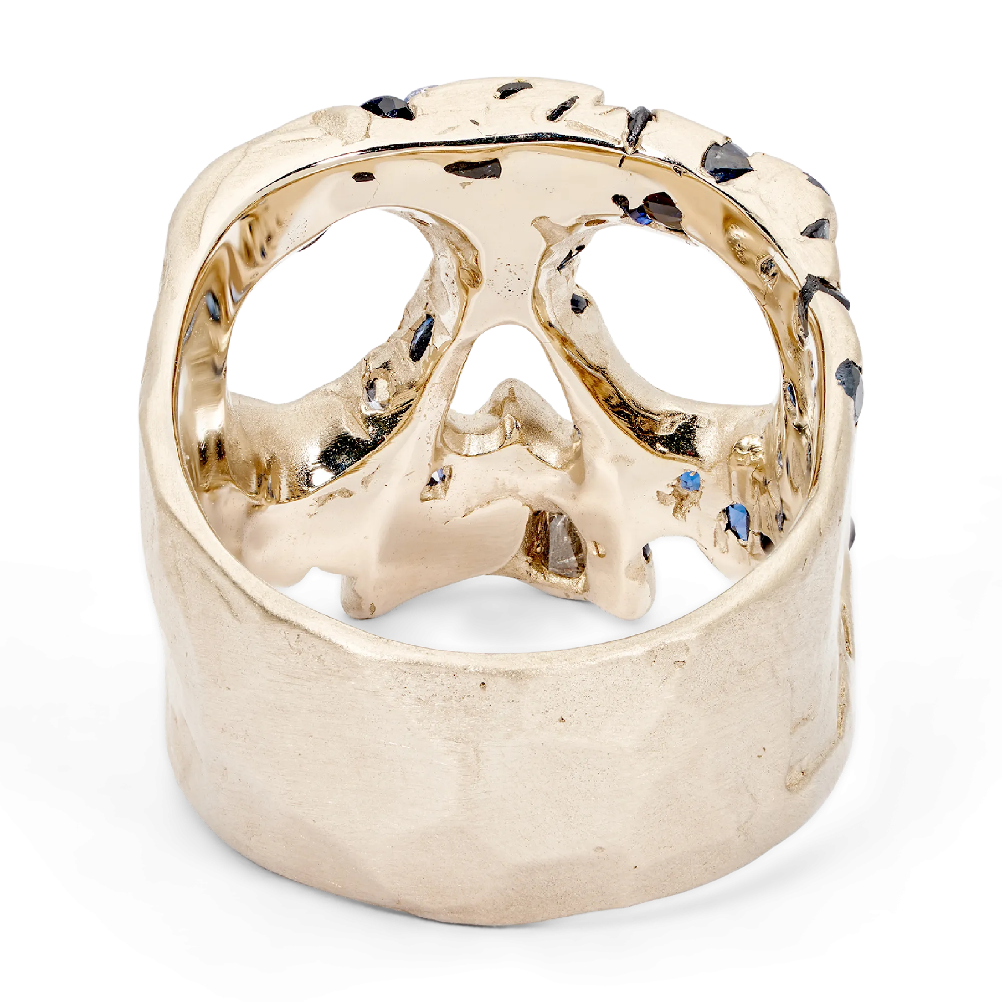 Blue Confetti Skull Ring in White - Size 6.5 - 11244