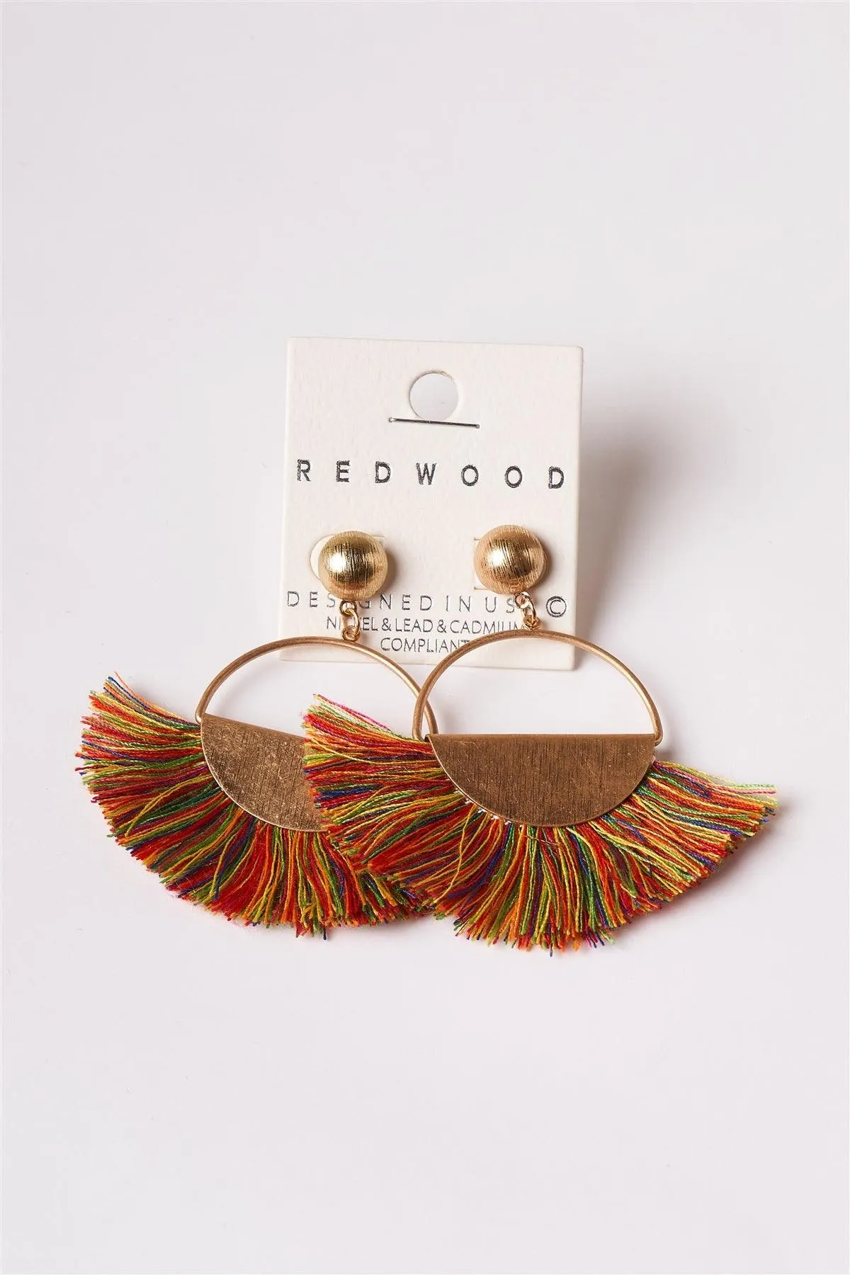 Bronze Multi Festive Fringe Dangle Earrings /3 Pairs