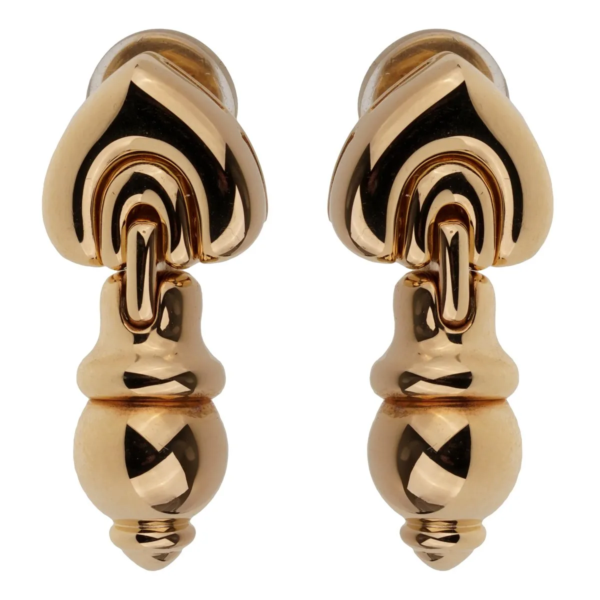 Bulgari Vintage Drop Yellow Gold Earrings