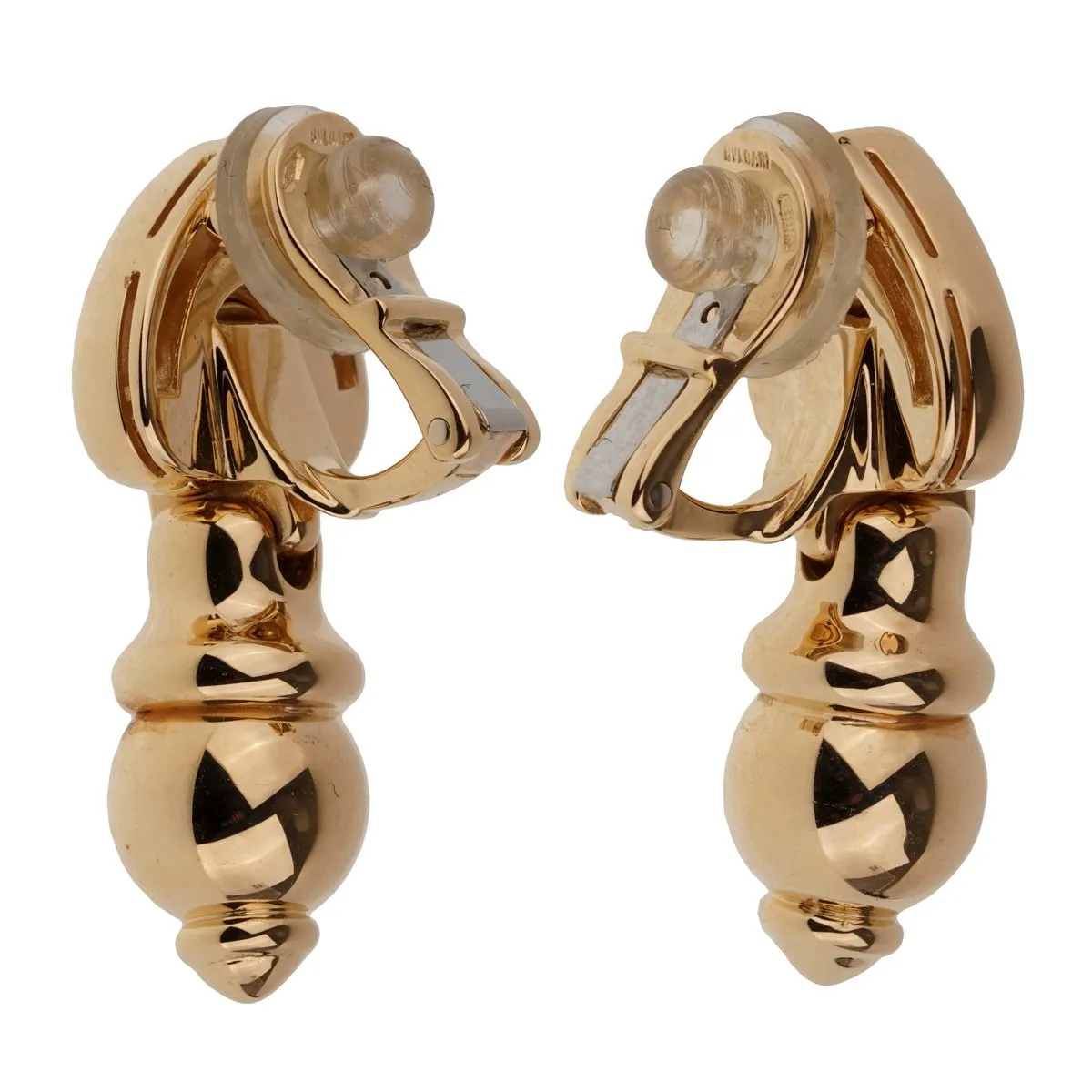 Bulgari Vintage Drop Yellow Gold Earrings