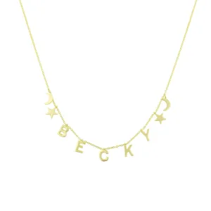 Celestial Dangling Name Necklace