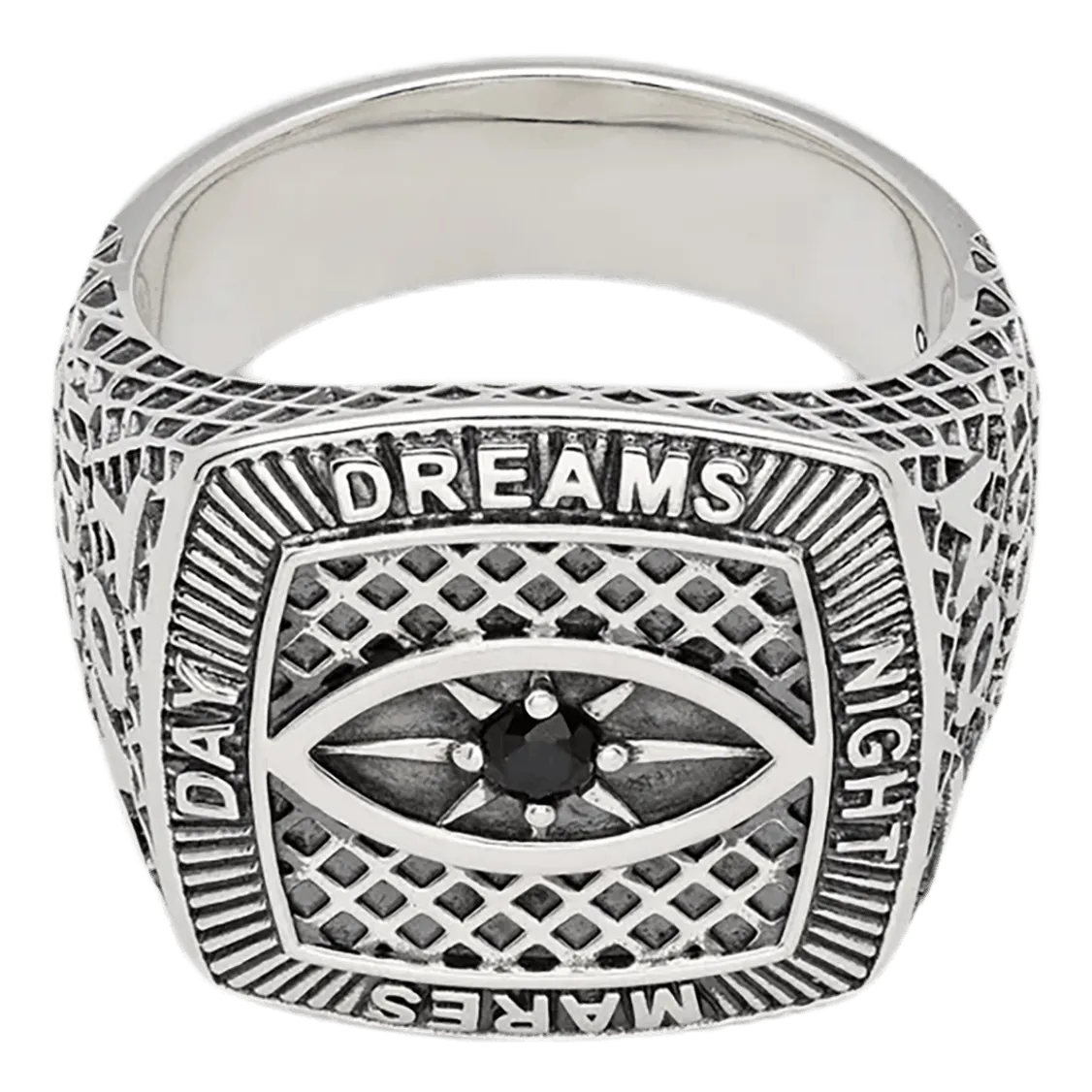 Champion Ring Black Eye Silver