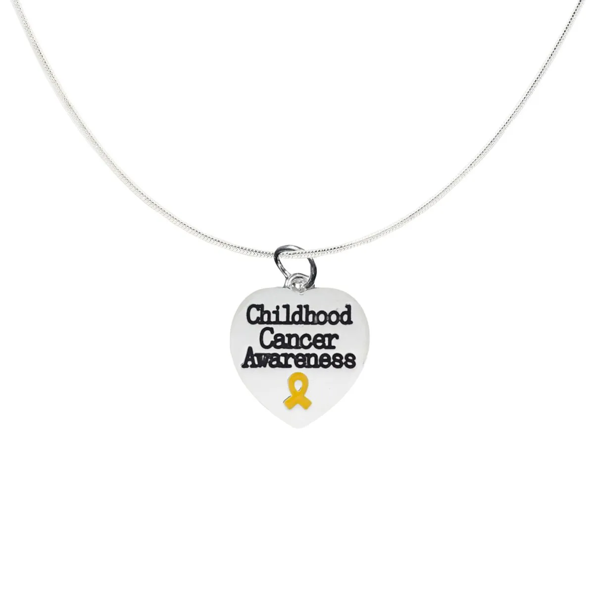 Childhood Cancer Awareness Heart Charm Necklaces