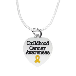 Childhood Cancer Awareness Heart Charm Necklaces