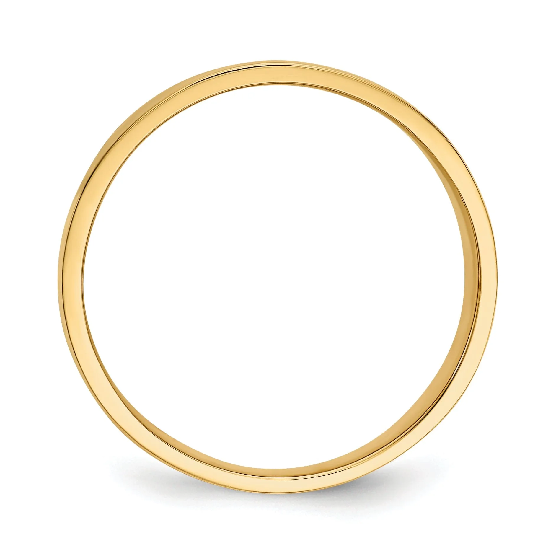 Cigar flat top 14kt yellow gold band ring