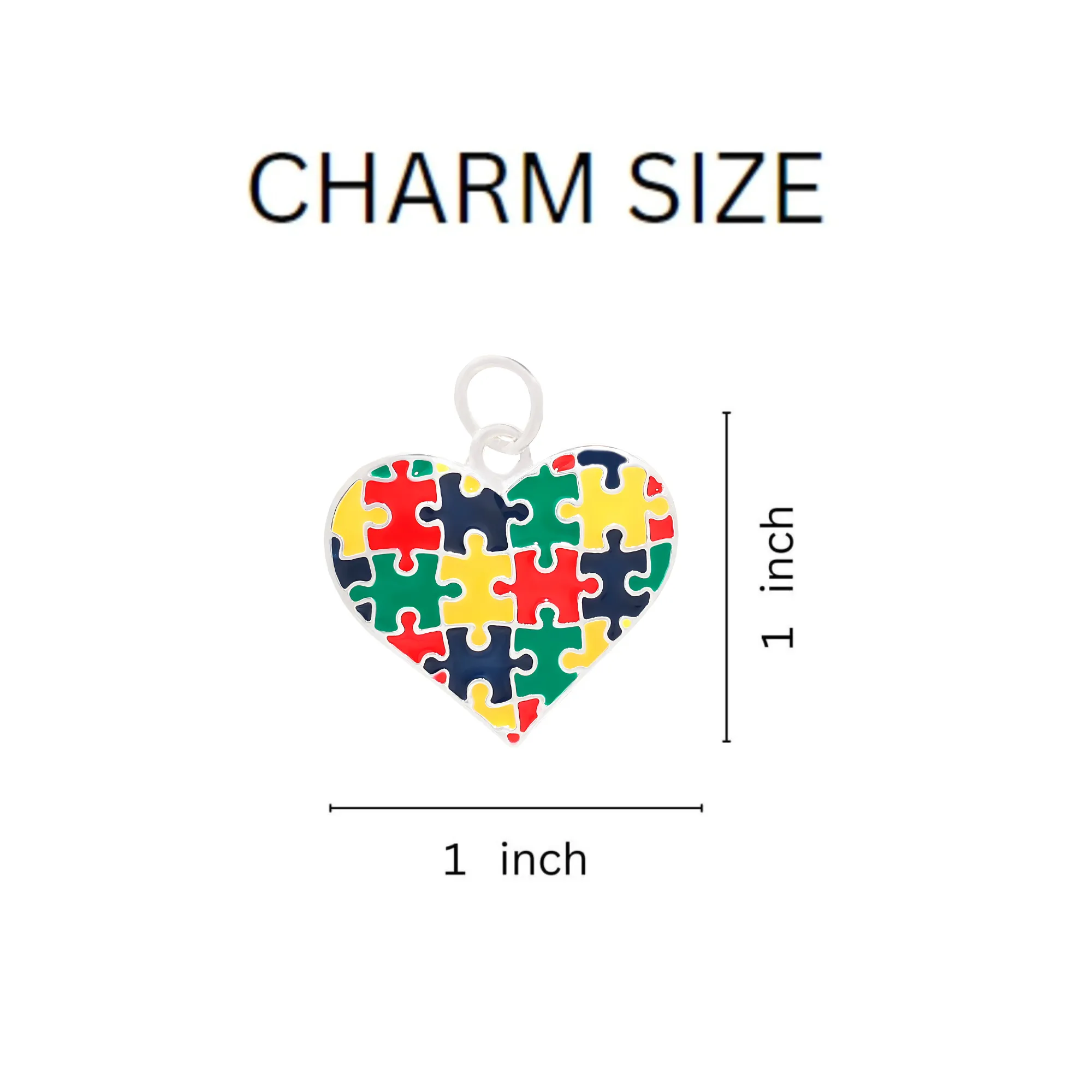 Colored Heart Puzzle Piece Autism Partial Beaded Bracelets