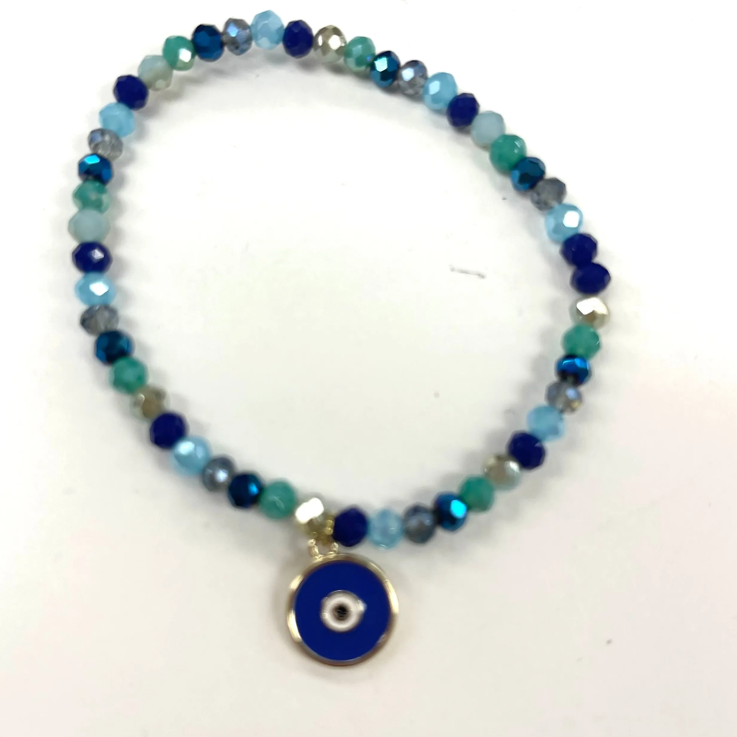 Colorful Beaded Evil Eye And Hamsa Stretch Bracelets