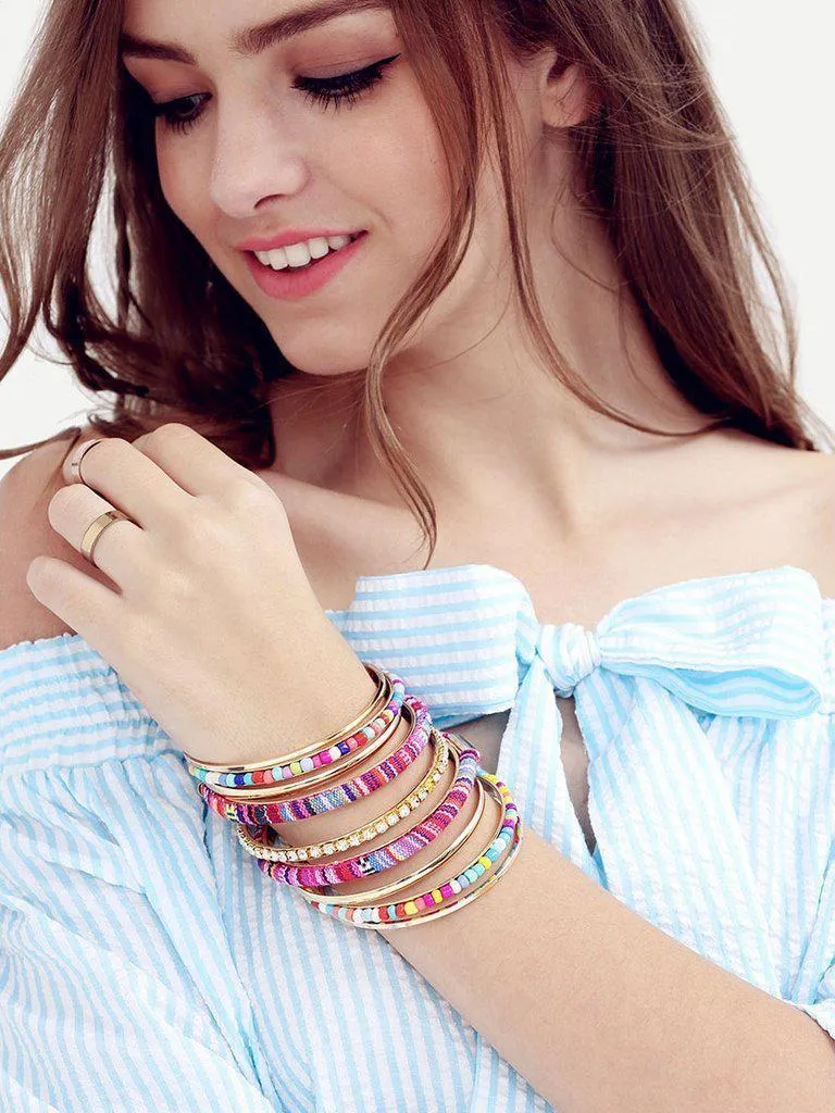 Colorful Multilayer Beaded Crochet Bracelet