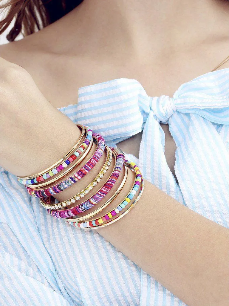 Colorful Multilayer Beaded Crochet Bracelet