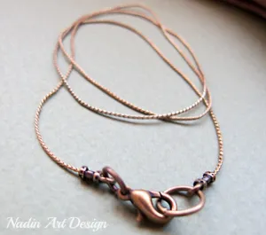 Copper Snake Thin Chain Necklace