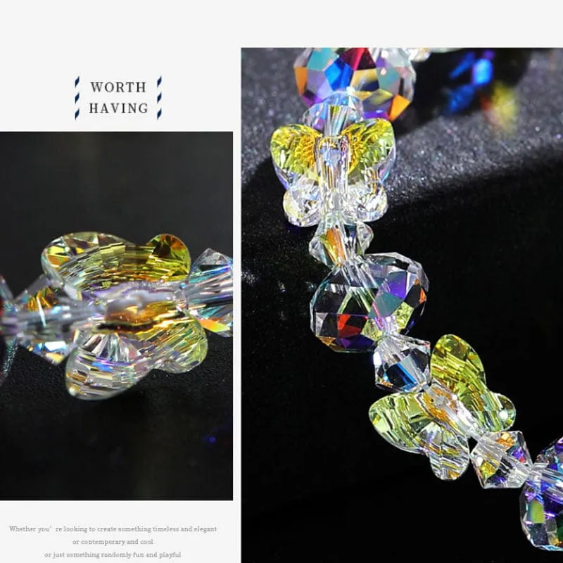 Crystal Butterfly Beaded Bracelets Multi Colors