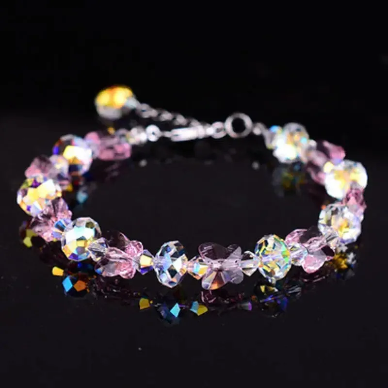 Crystal Butterfly Beaded Bracelets Multi Colors