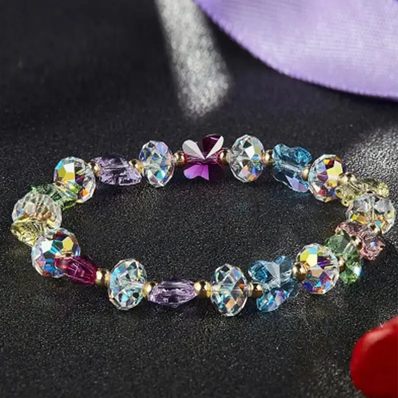 Crystal Butterfly Beaded Bracelets Multi Colors