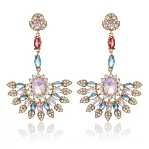 Crystal Fan Drop Earrings