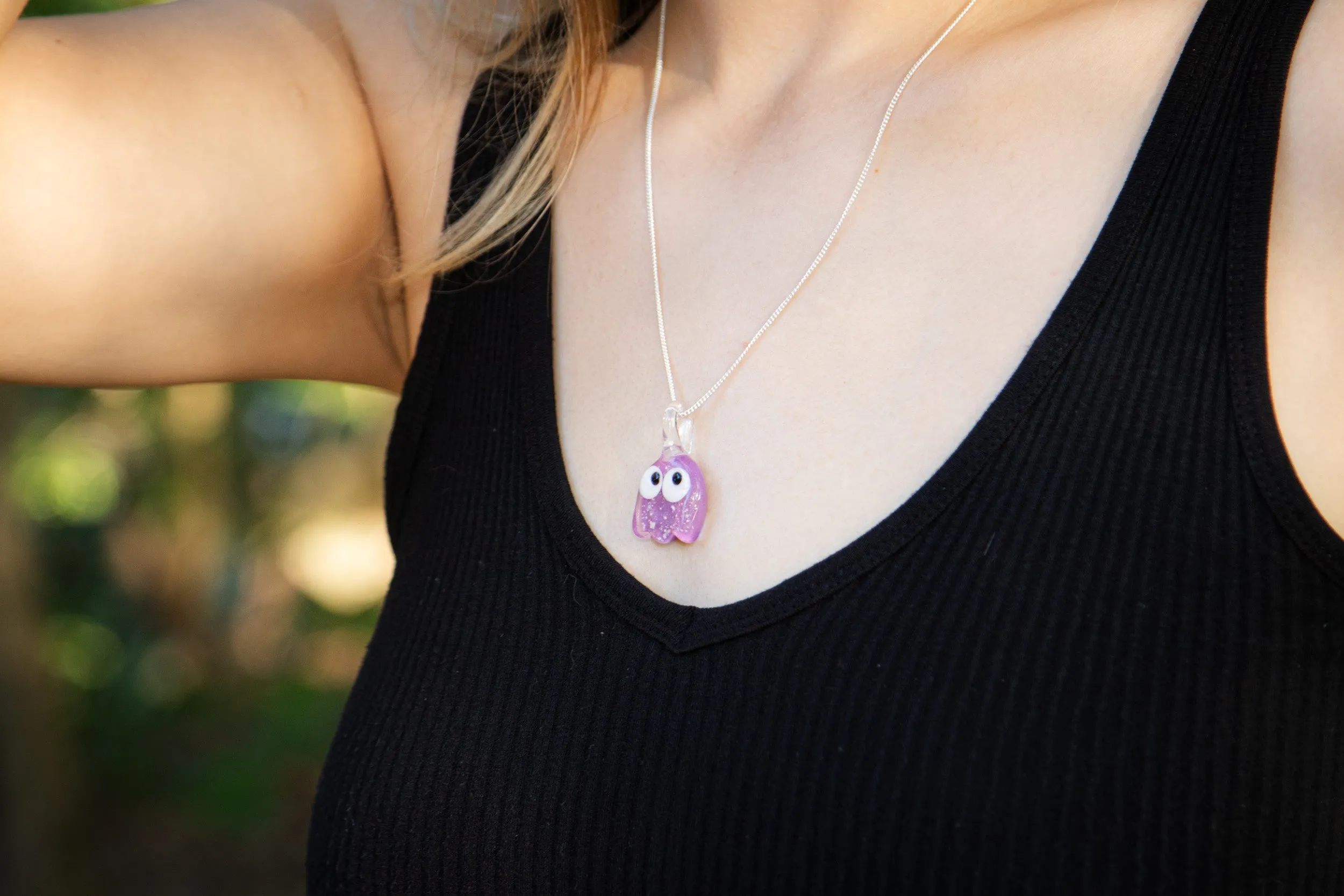 Cute Ghost Pendant with Cremation Ash