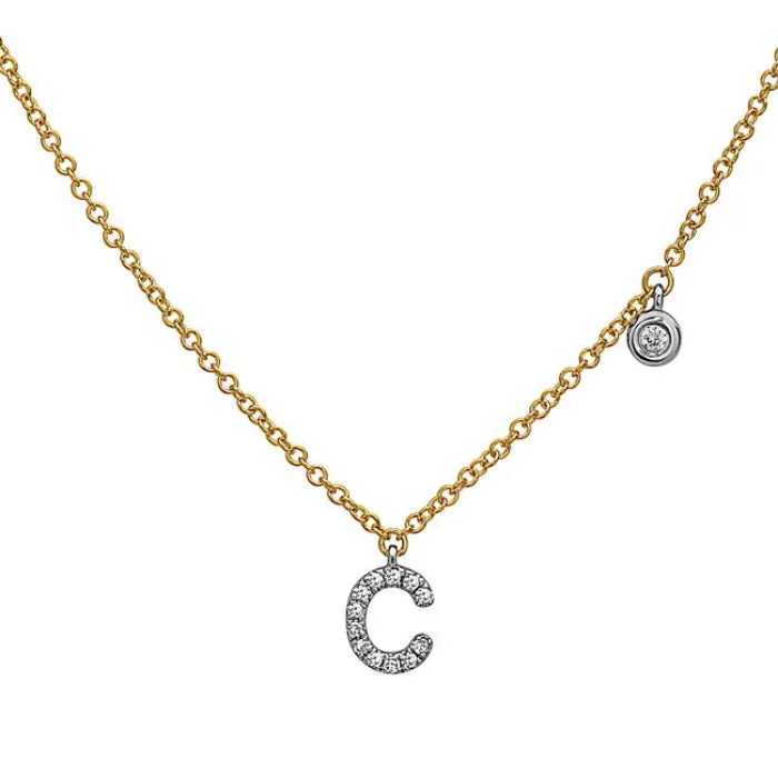 Dainty Diamond Initial Necklace