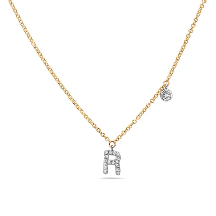 Dainty Diamond Initial Necklace