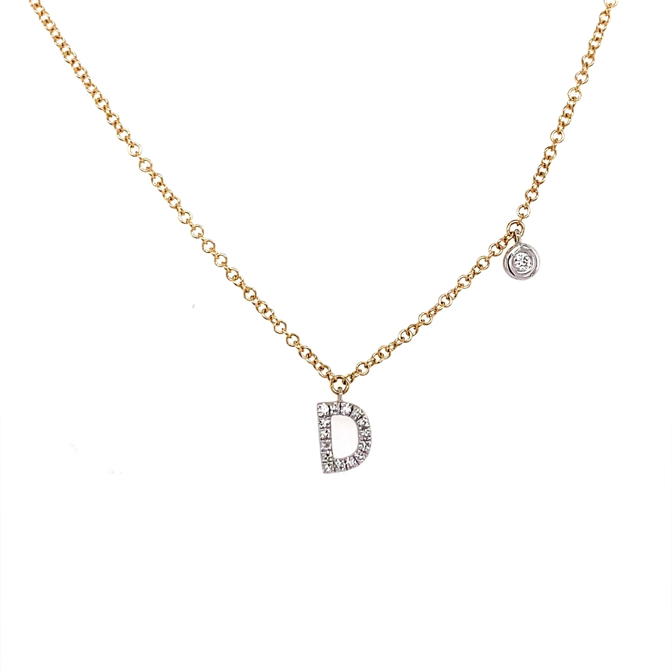 Dainty Diamond Initial Necklace