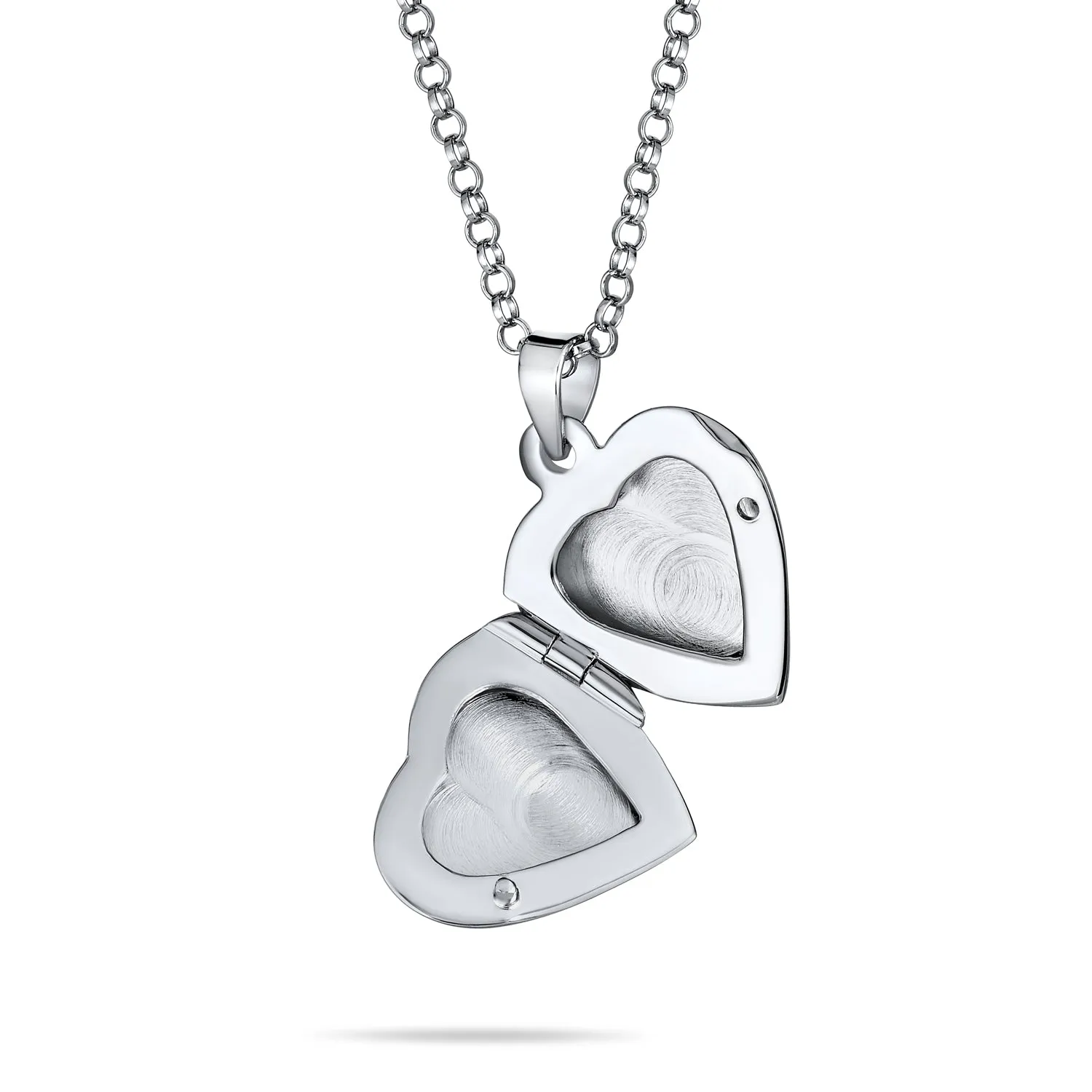 Delicate Heart Shaped Locket Necklace for Teens - Holds Photos Silver Pendant