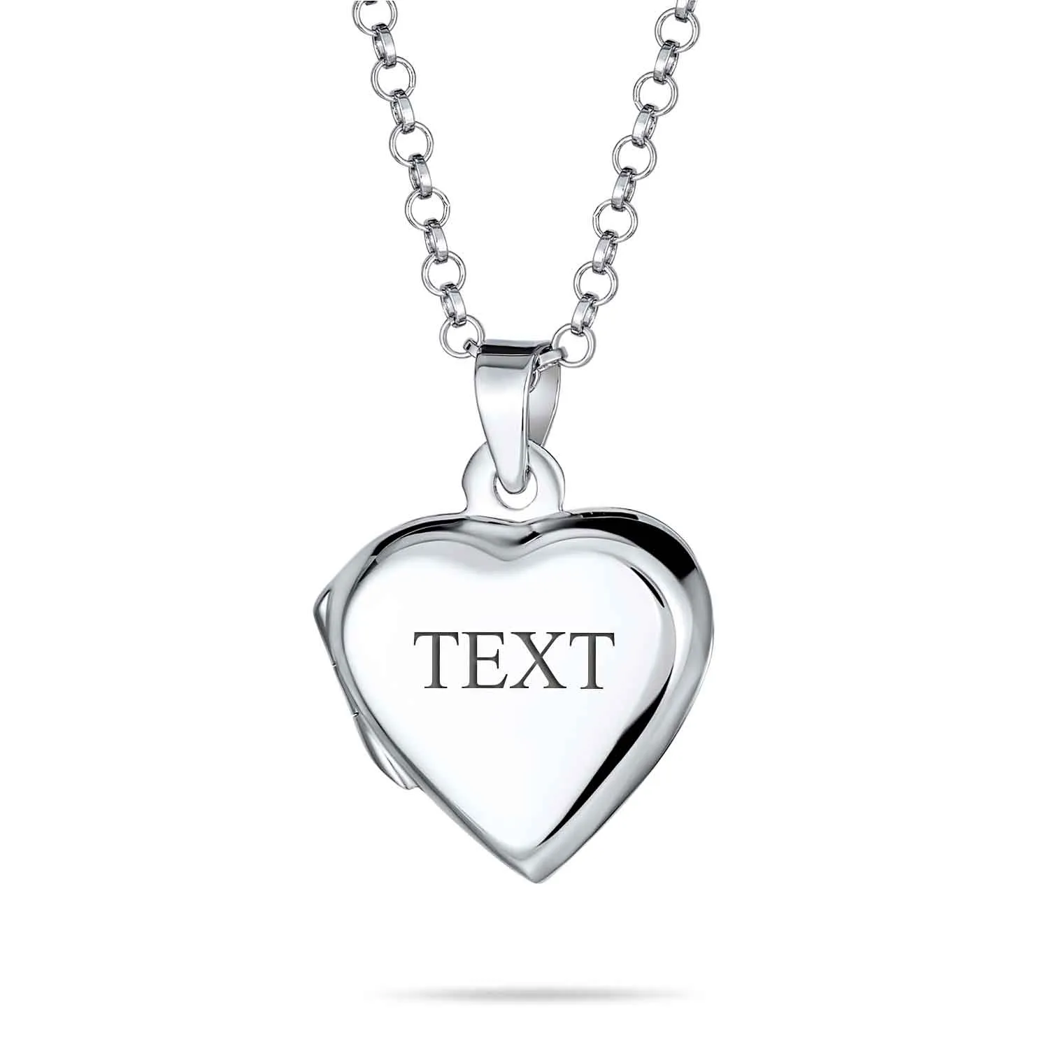 Delicate Heart Shaped Locket Necklace for Teens - Holds Photos Silver Pendant