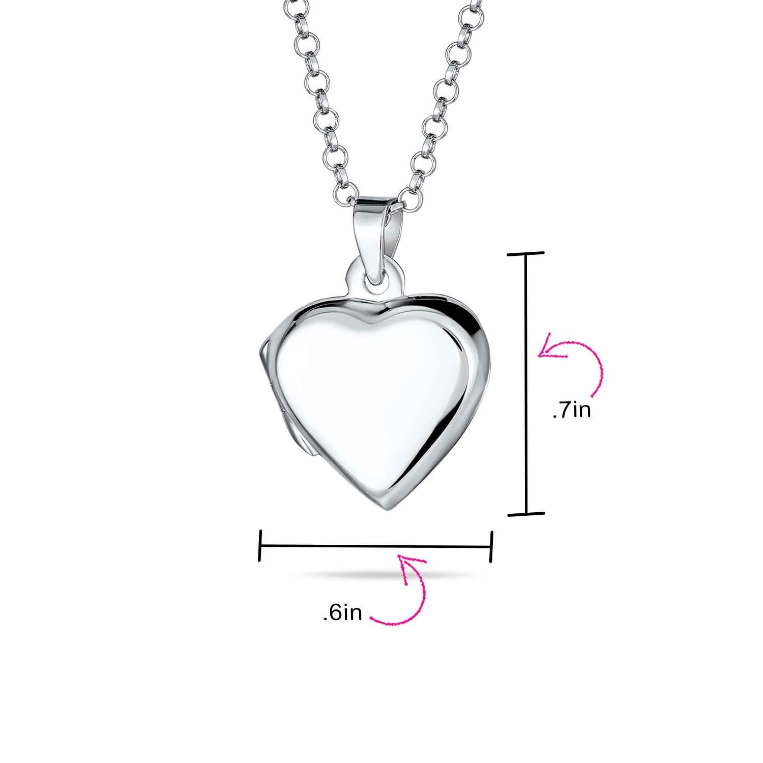 Delicate Heart Shaped Locket Necklace for Teens - Holds Photos Silver Pendant