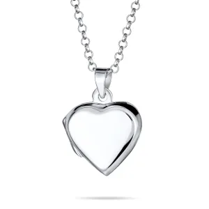 Delicate Heart Shaped Locket Necklace for Teens - Holds Photos Silver Pendant