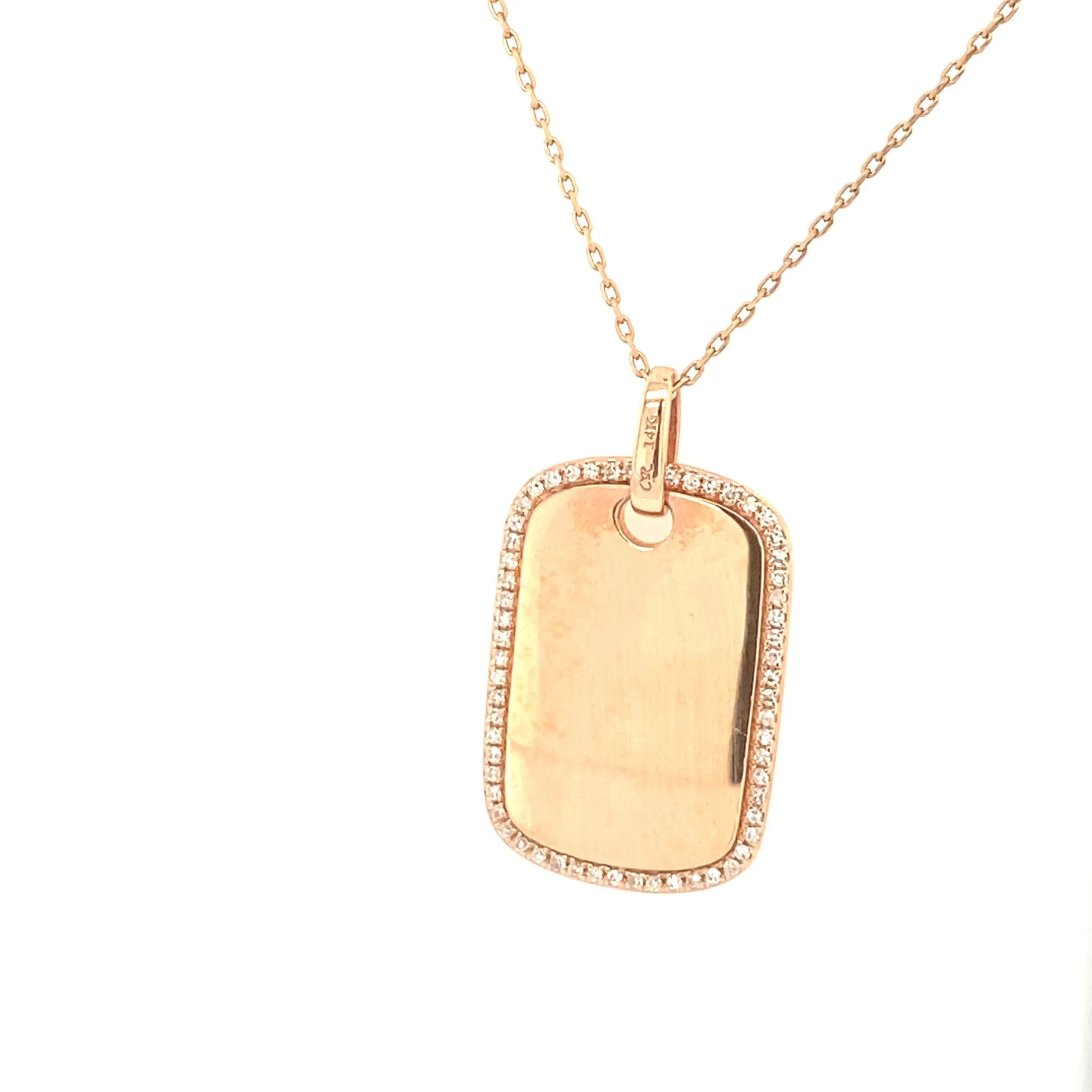 Diamond Dog Tag Pendnat