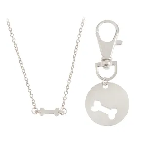 Dog Bone Charm Necklace And Collar Matching Jewelry